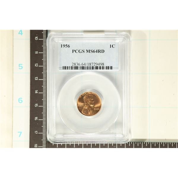 1956 LINCOLN WHEAT CENT PCGS MS64RD
