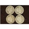 Image 1 : 1909-D, 11, 12 & 1914 SILVER BARBER DIMES