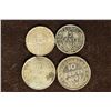Image 1 : 4 NEW FOUNDLAND SILVER COINS: 2-1943 FIVE CENT