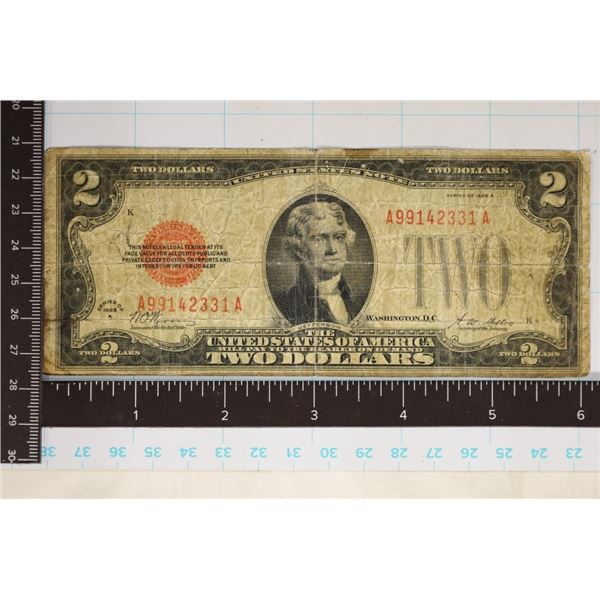 1928-A US $2 RED SEAL NOTE