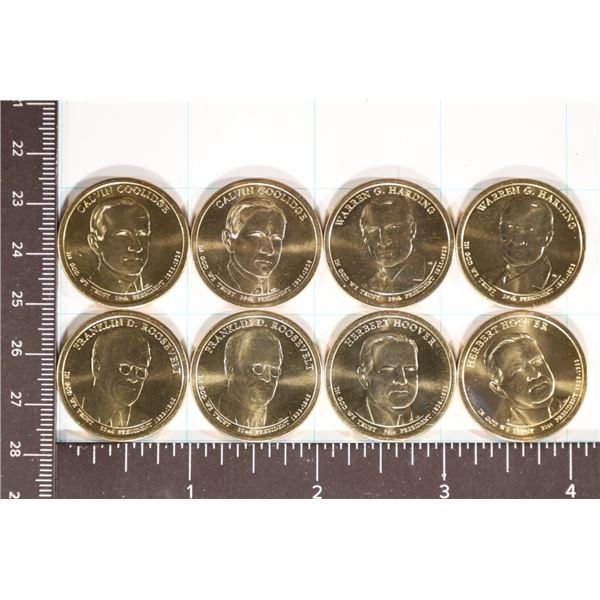 8 UNC PRESIDENTIAL DOLLARS: 2014-P & D OF