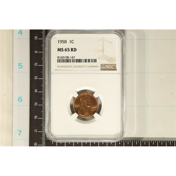 1958 LINCOLN WHEAT CENT NGC MS65RD