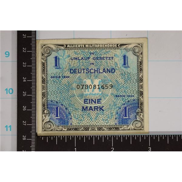 1944 GERMAN 1 MARK MILITARY PAYMENT CERTIFICATE