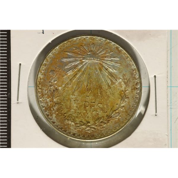 1944 MEXICO SILVER CAP & RAY PESO .3857 OZ. ASW