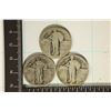 Image 1 : 3 NO DATE SILVER STANDING LIBERTY QUARTERS