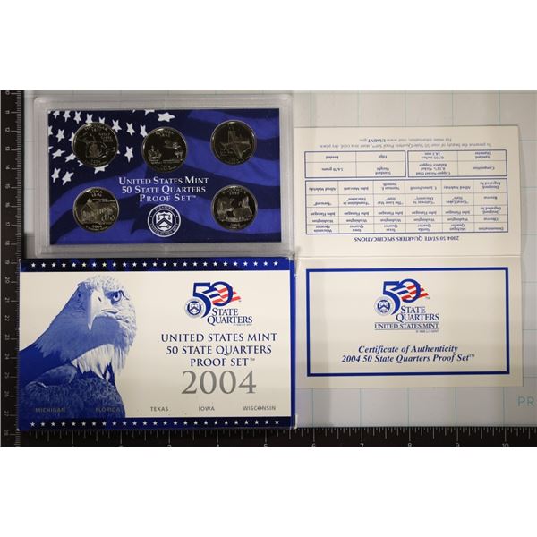 2004 US 50 STATE QUARTERS PROOF SET WITH BOX