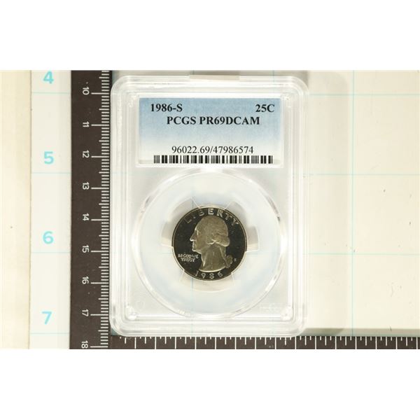 1986-S WASHINGTON QUARTER PCGS PR69 DCAM