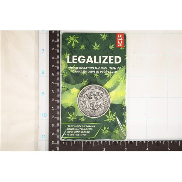 1 TROY OZ .999 FINE SILVER STATE OF MAINE POT