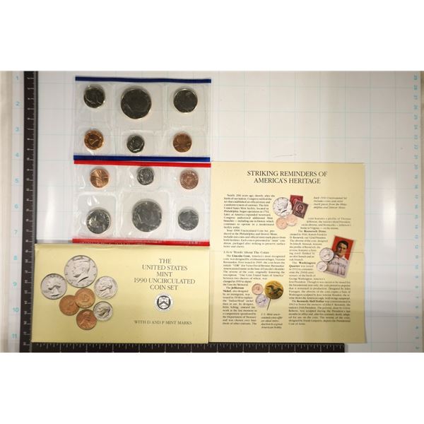 1990 US MINT SET (UNC) P/D (WITH ENVELOPE)