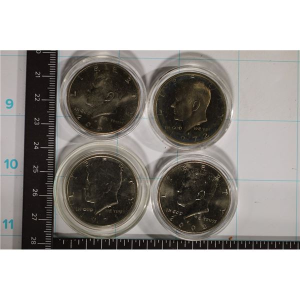 1971-S, 1972-S,  2001-P & 2002-P JFK HALVES