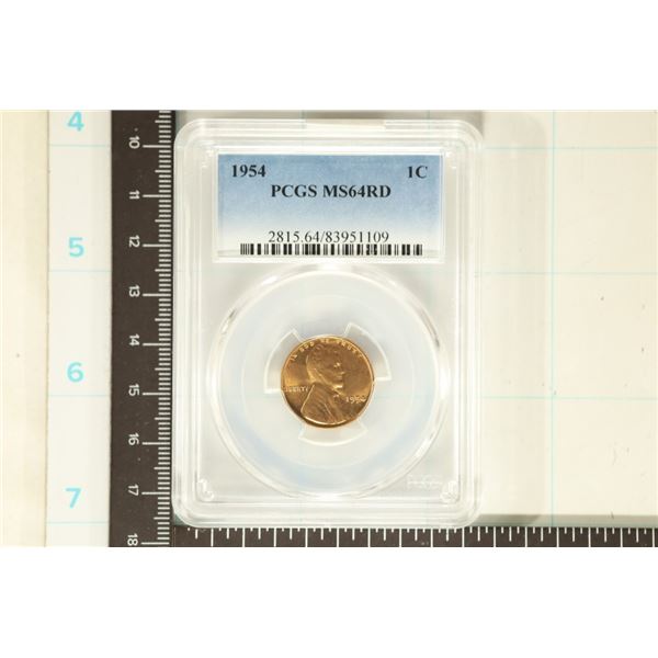 1954 LINCOLN WHEAT CENT PCGS MS64RD