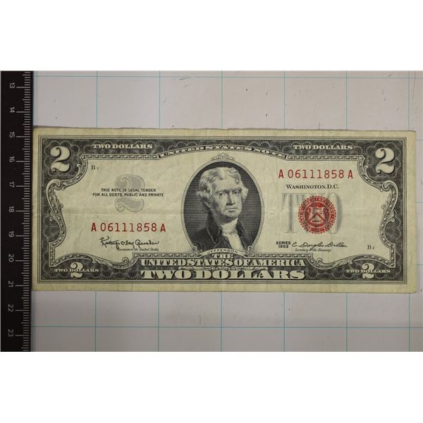 1963 US $2 RED SEAL NOTE