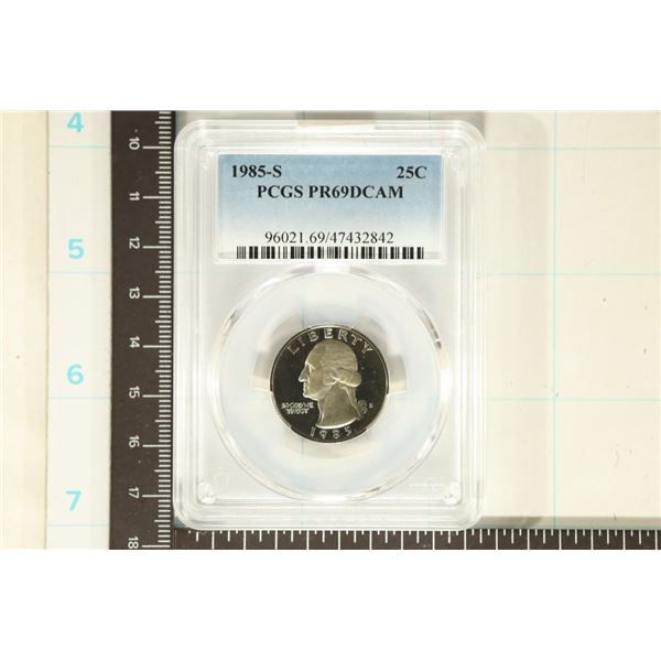 1985-S WASHINGTON QUARTER PCGS PR69 DCAM