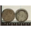 Image 2 : 1907 & 1909 BELGIUM SILVER 5 CENTIMES COINS .1342