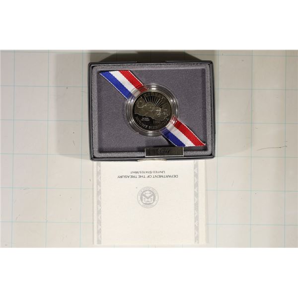 1991-S PROOF MT. RUSHMORE HALF DOLLAR IN BOX