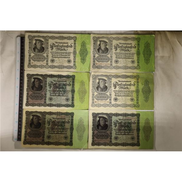 6-1922 GERMAN 50,000 MARK BILLS