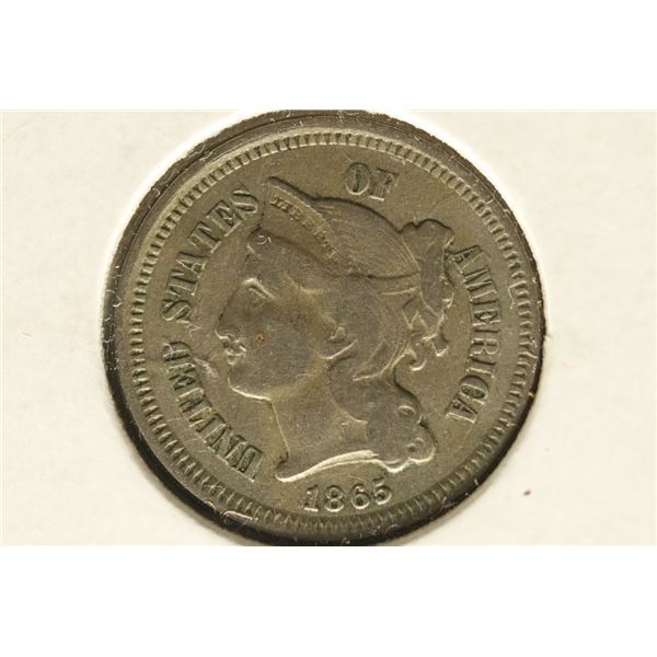 1865 US THREE CENT "NICKEL"