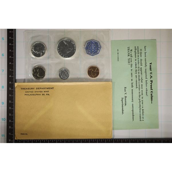 1960 US SILVER PROOF SET (WITH ENVELOPE)