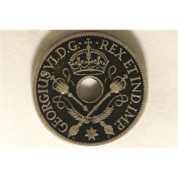 1938 NEW GUINEA SILVER 1 SHILLING .16 OZ. ASW