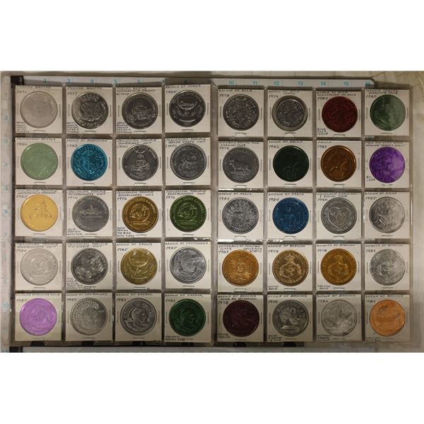 40 ALUMINUM MARDI GRAS TOKENS: JERUSALEM TEMPLE,