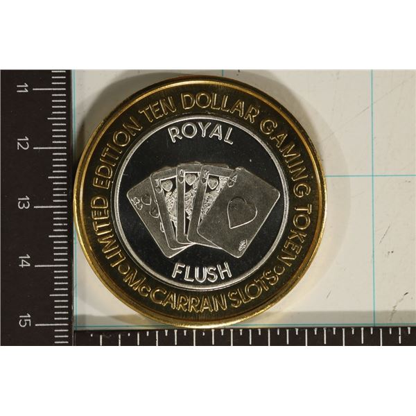CASINO $10 SILVER TOKEN (UNC) LAS VEGAS - MCCARRAN