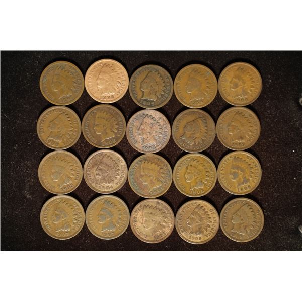 20 INDIAN HEAD CENTS: 1891-1909