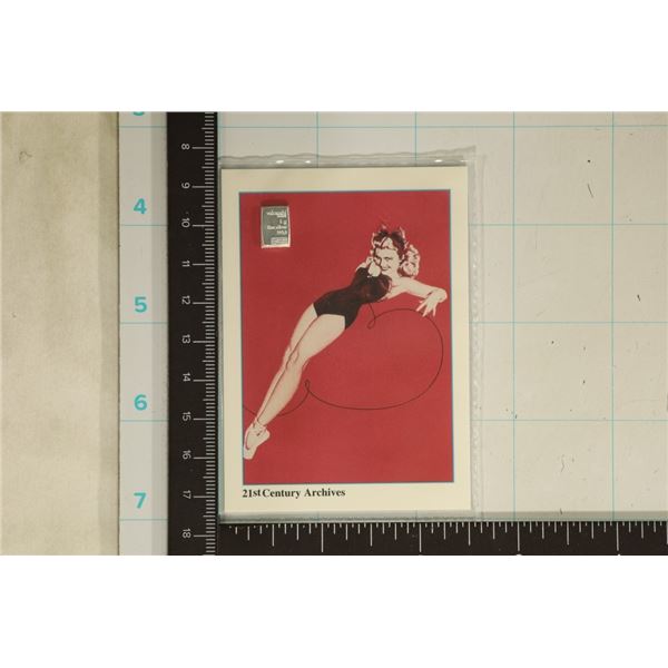 PINUP CARD #19 WITH 1 GRAM VALCAMBI SILVER BAR