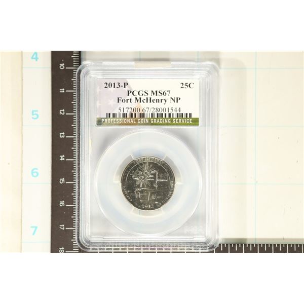 2013-S FORT MCHENRY N.P. QUARTER PCGS MS67