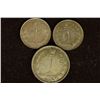 Image 1 : 3 SILVER IRAN 1 RIAL COINS: CIRCA 1930 & 2 CIRCA