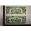 Image 2 : 2-1963 US $2 RED SEALS CU WITH CONSECUTIVE SERIALS