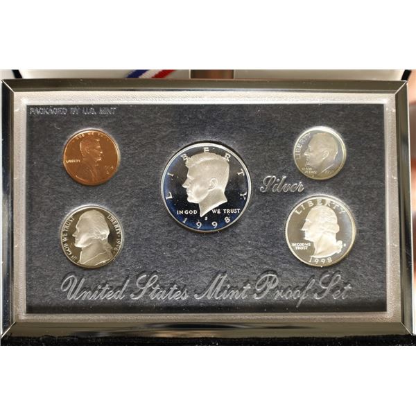 1998 US SILVER PREMIER PROOF SET (WITH BOX)