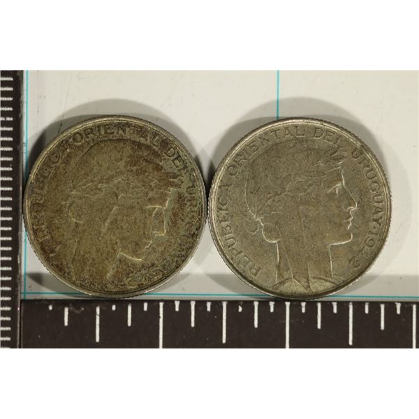 2-1942 URUGUAY SILVER 20 CENTESIMOS .1388 OZ. ASW