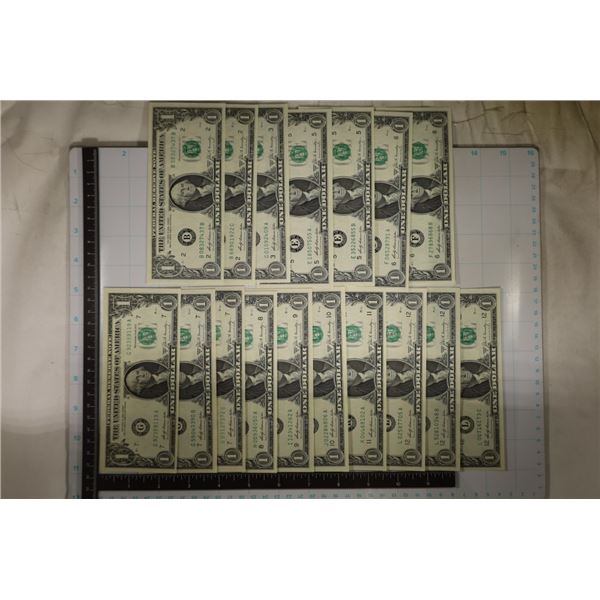 16-1969-B US $1 FRN CRISP UNC GREEN SEALS