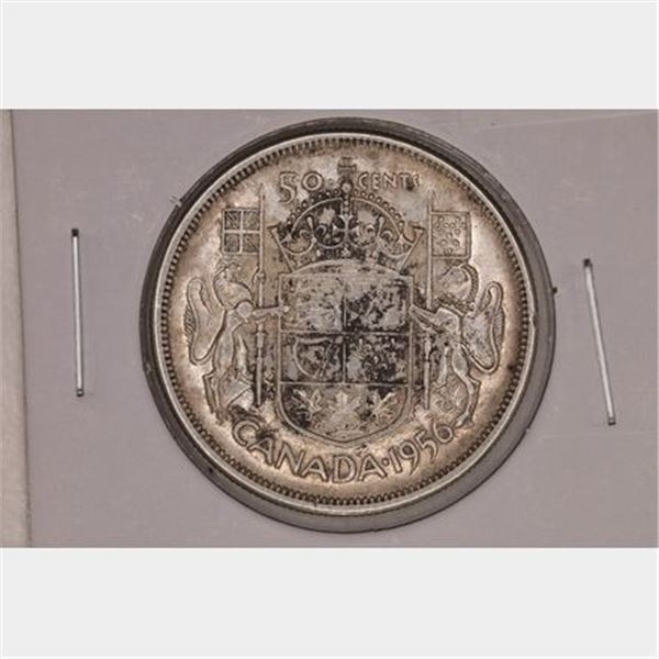 1956 CANADA SILVER 50 CENTS .3 OZ. ASW