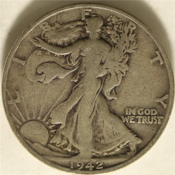 1942-S SILVER WALKING LIBERTY HALF DOLLAR
