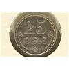 Image 2 : 1918 DENMARL SILVER 25 ORE. XF / AU. .0467 OZ. ASW