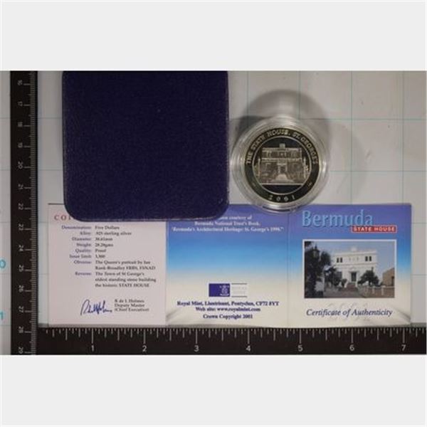 28.28 GRAMS PF STERLING SILVER 2001 BERMUDA $5