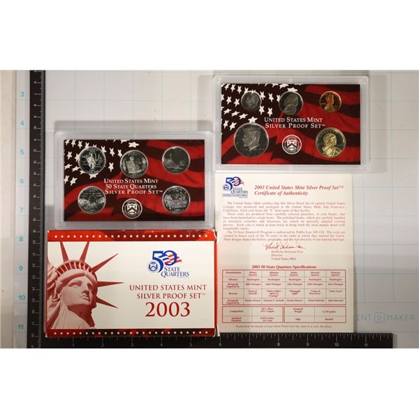 2003 US SILVER PROOF SET (WITH BOX) & CERTIFICATE