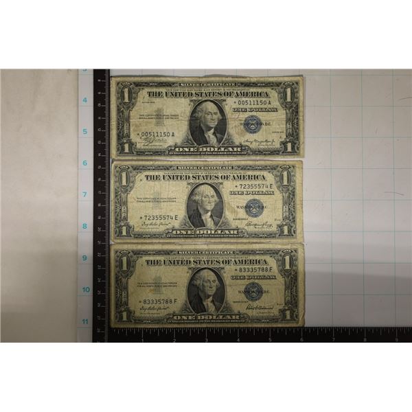1935, 35-E & 35-F US $1 SILVER CERT STAR NOTES