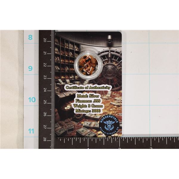 3 GRAM .999 FINE SILVER COLORIZED SCROOGE MCDUCK