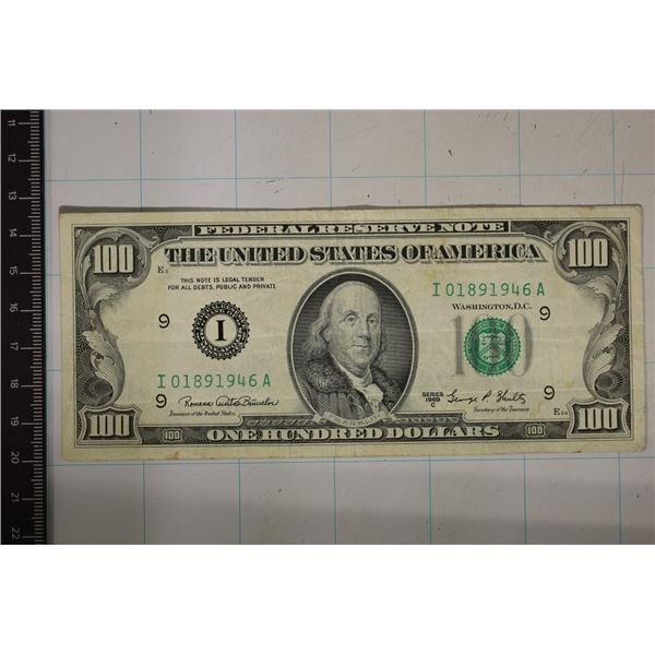 1969-C US $100 FRN GREEN SEAL CRISP