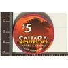 Image 2 : $5 SAHARA HOTEL AND CASINO CHIP. LAS VEGAS, NV.