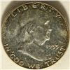Image 1 : 1955 SILVER FRANKLIN HALF DOLLAR, UNC WITH TONING.