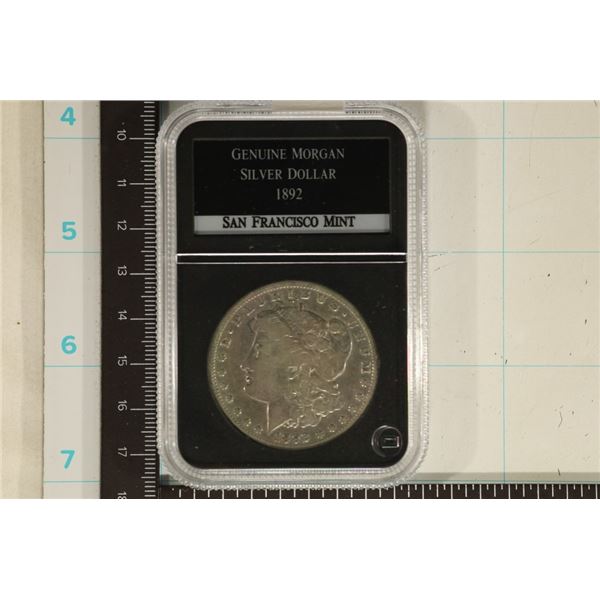 1892-S MORGAN SILVER DOLLAR GENUINE