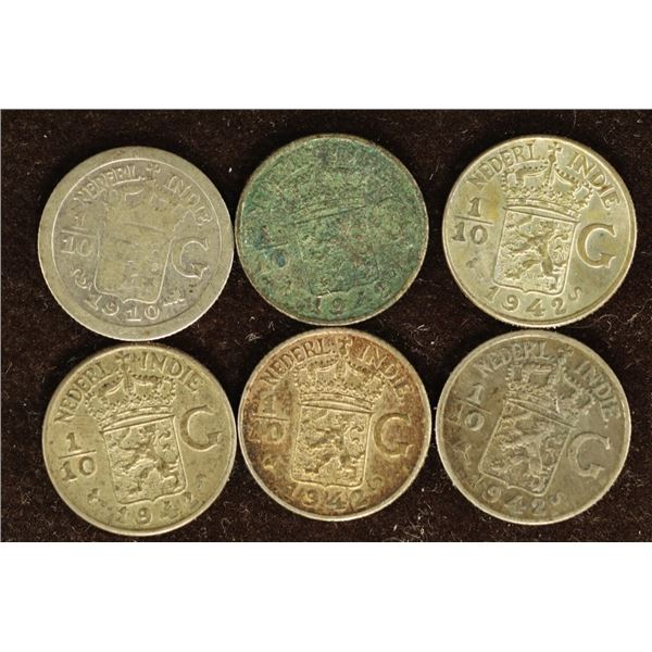 1910 & 5-1942-S SILVER NEDERLANDS INDIES 1/10