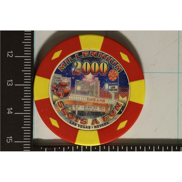 SLOTS A FUN MILLENIUM 2000 CASINO CHIP. LAS VEGAS