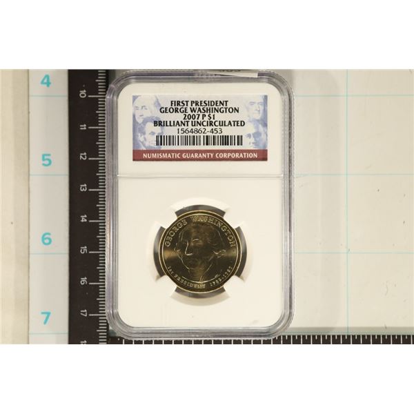 2007-P US PRESIDENTIAL DOLLAR NGC BRILLIANT UNC