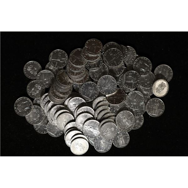 100-1950's ITALY 1 LIRE UNC COINS