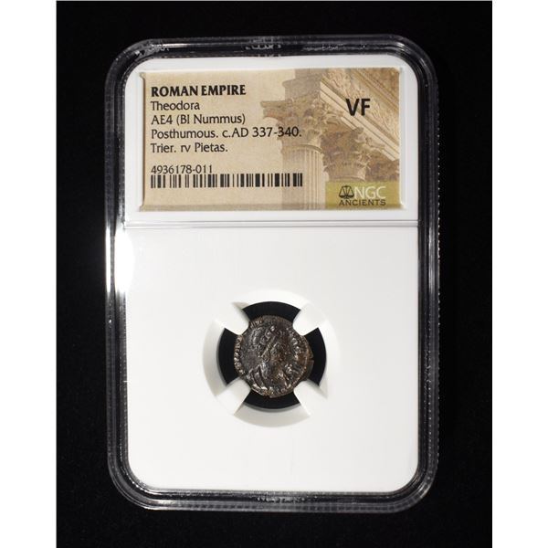 c.AD 337-340 POSTHUMOUS AE4 (BI NUMMUS) NGC VF