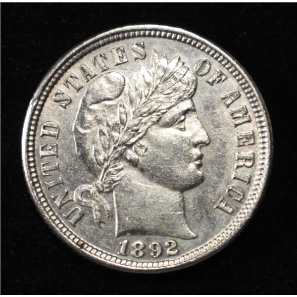 1892 BARBER DIME BU